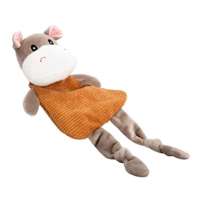 Samt-Raschel-Nilpferd, mit Sound, 31 cm, beige/grau, HipHop